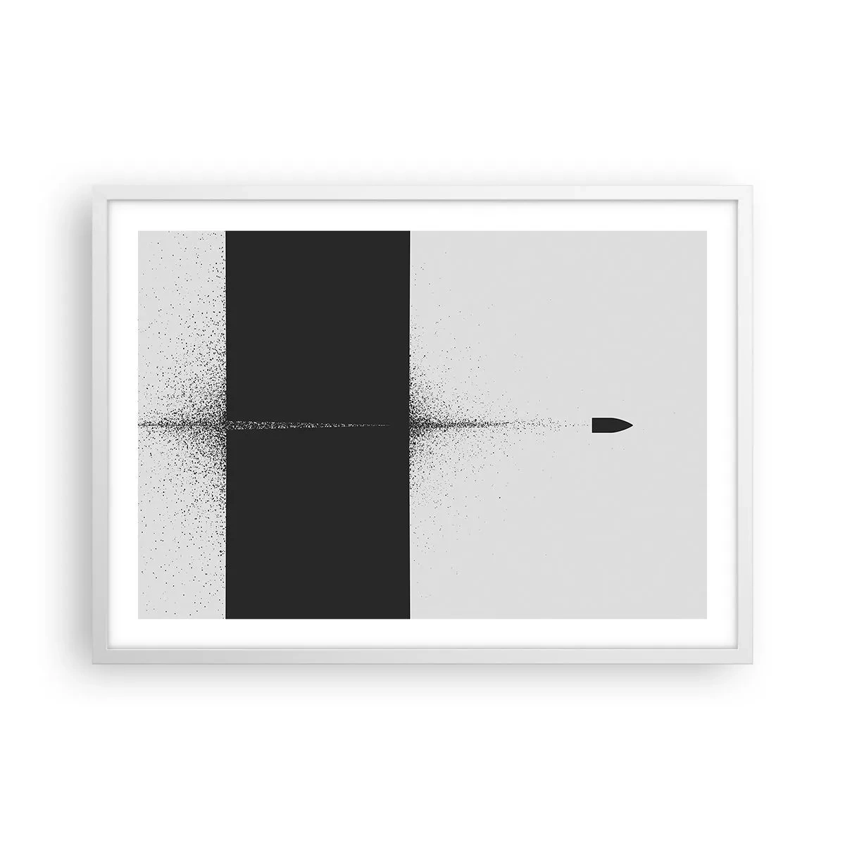 Poster in einem weißen Rahmen - Direkt zum Ziel - 70x50 cm
