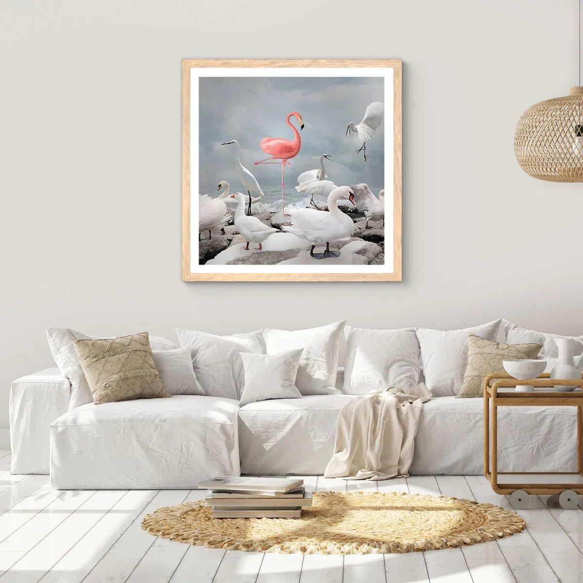 Poster in einem Rahmen aus heller Eiche - Wie kam ich hier hin? - 40x40 cm