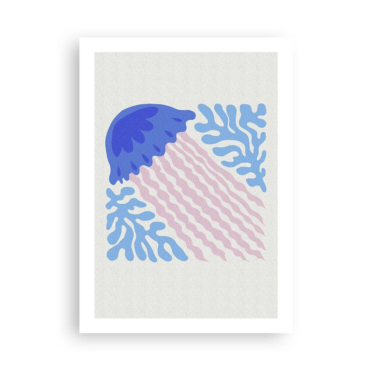 Poster - Stilisierte Quallen, umgeben von Unterwasservegetation - 50x70cm - Wie aus einer anderen Welt - Moderne Wanddekoration für Wohnzimmer und Schlafzimmer ARTTOR