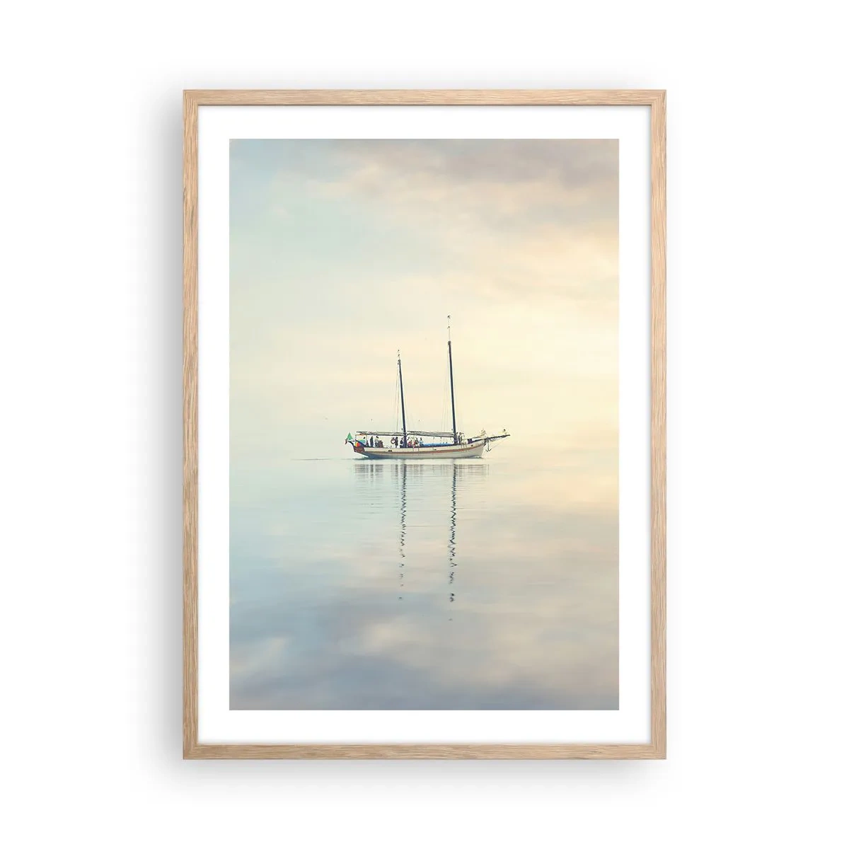 Poster in einem Rahmen aus heller Eiche - Im Meer der Stille - 50x70 cm