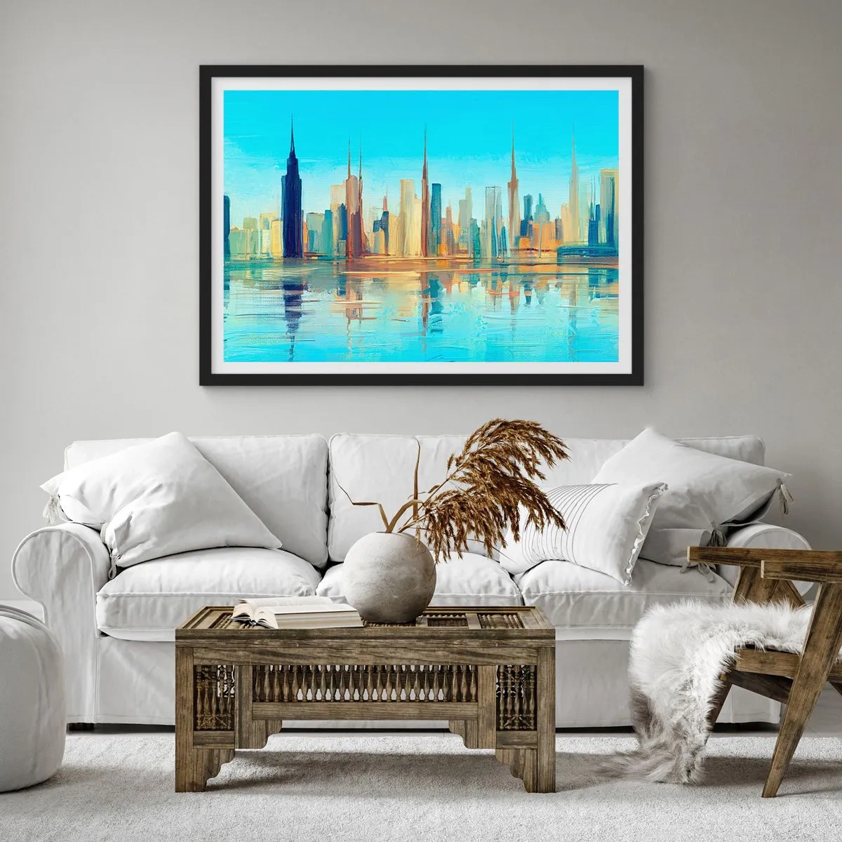 Poster in einem schwarzem Rahmen - Sonnige Metropole - 50x40 cm