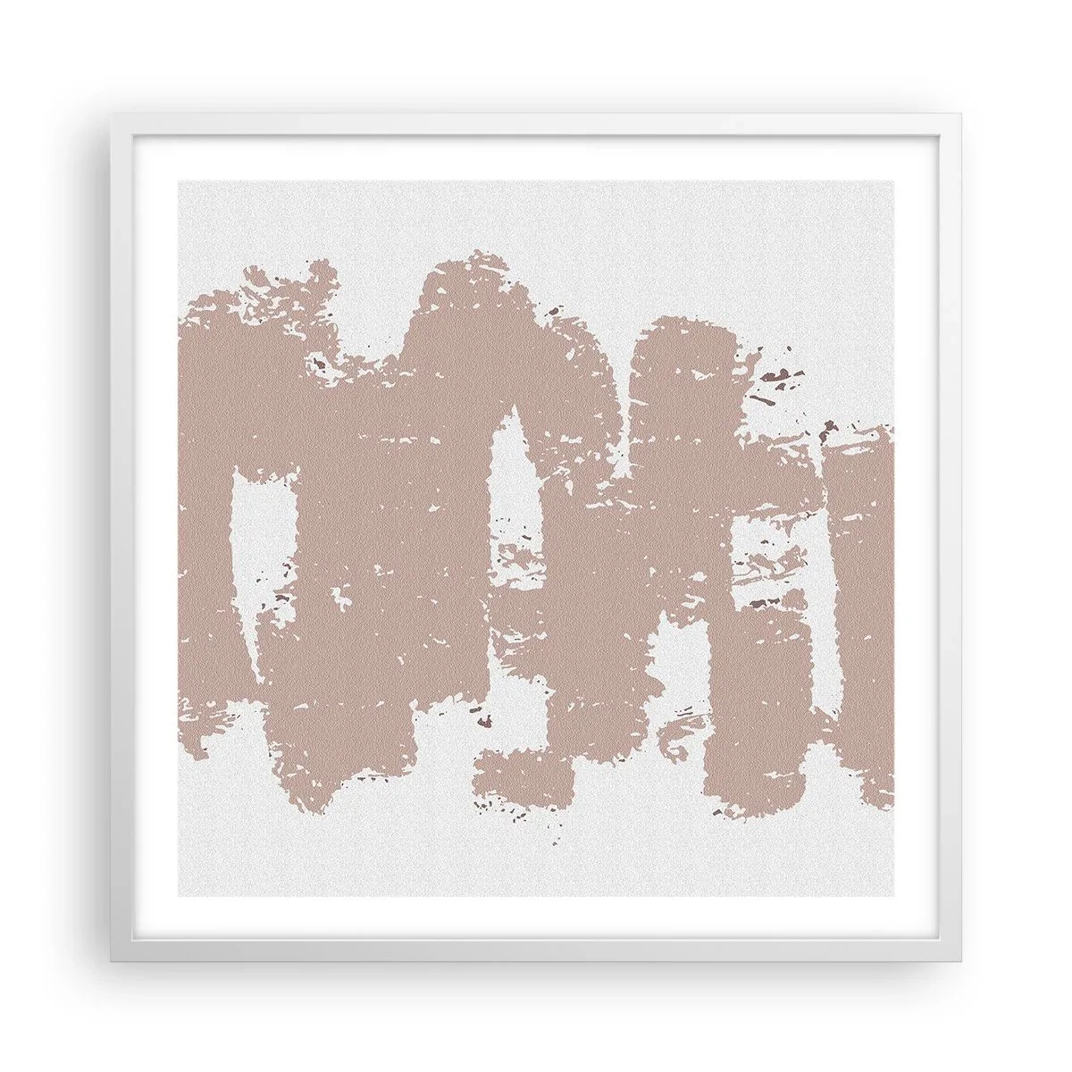Poster in einem weißen Rahmen - Abstraktion in zartem Rosa - 60x60 cm