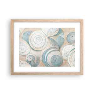 Poster in einem Rahmen aus heller Eiche - Was verbirgt sich in der Muschel? - 40x30 cm