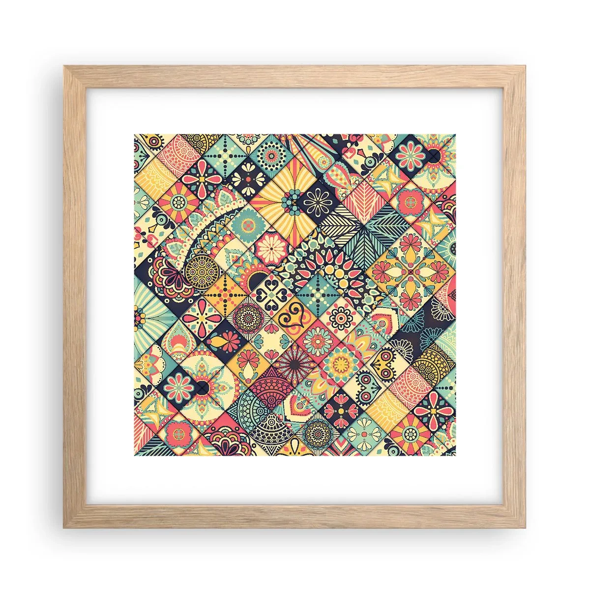 Poster in einem Rahmen aus heller Eiche - marokkanische Atmosphäre - 30x30 cm