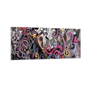 Glasbild - Bild auf glas - Komplizierte Melodie - 100x40 cm