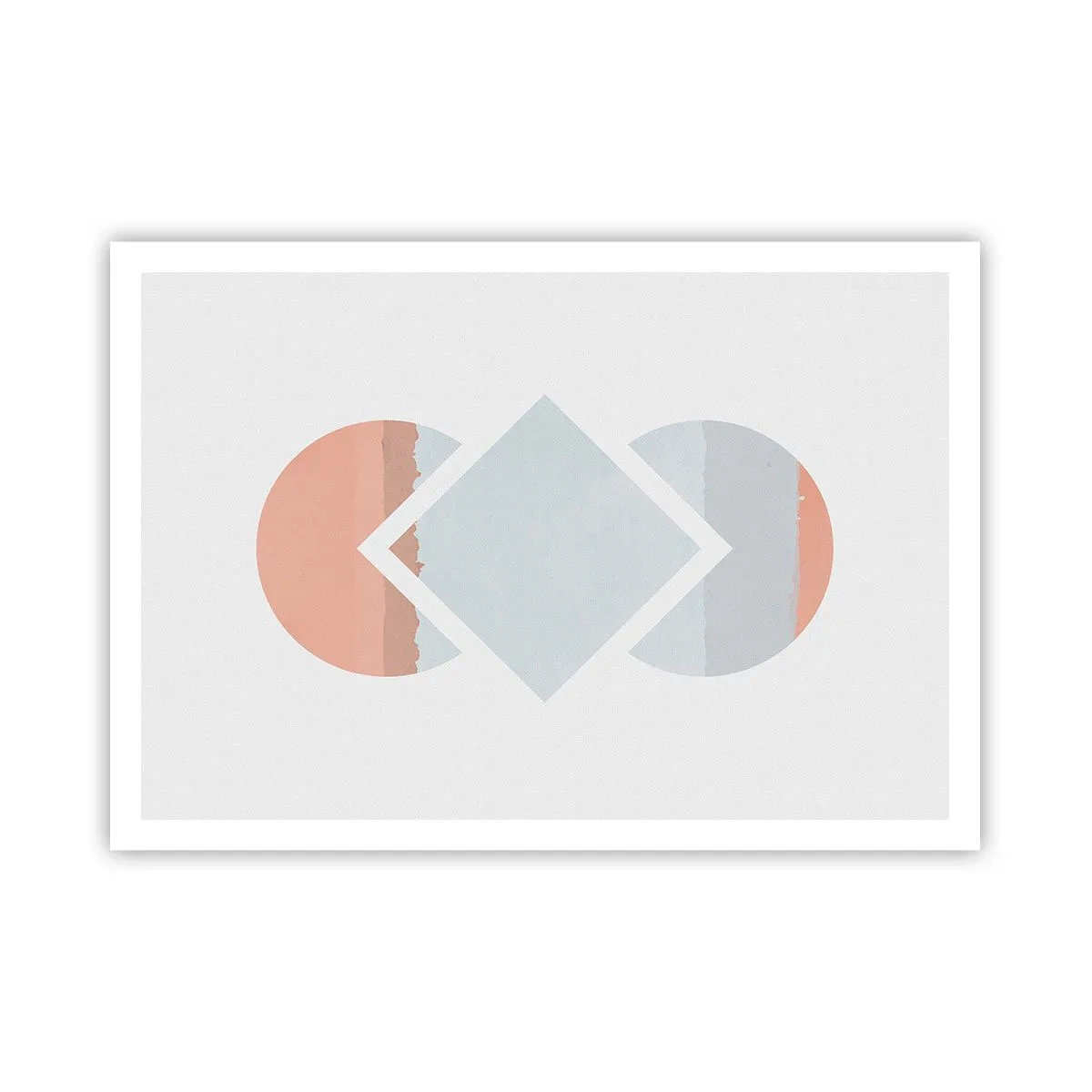 Poster - Ein minimalistisches Gemälde mit geometrischen Formen - 100x70cm - Die Situation ist klar - Moderne Wanddekoration für Wohnzimmer und Schlafzimmer ARTTOR