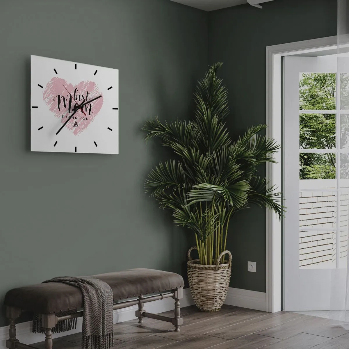 Wanduhr - Glasuhr - Immer der richtige Moment - 40x40 cm