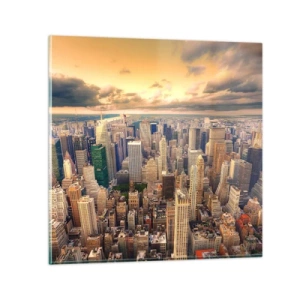 Glasbild - Bild auf glas - Vergoldete Metropole - 30x30 cm