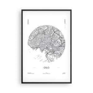 Poster in einem schwarzem Rahmen - Anatomie von Oslo - 61x91 cm