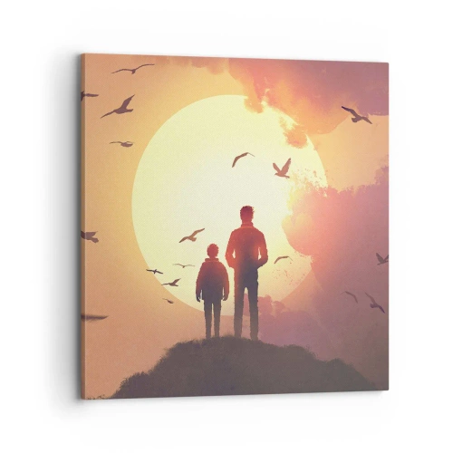 Bild auf Leinwand - Leinwandbild - Von Angesicht zu Angesicht mit der Sonne - 70x70 cm