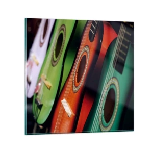 Glasbild - Bild auf glas - Die Gitarre hat viele Farben - 30x30 cm