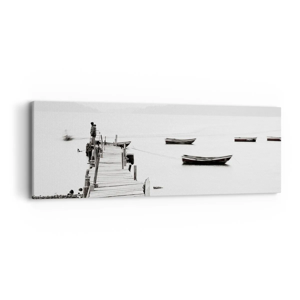 Bild auf Leinwand - Leinwandbild - Ruhig und sauber über dem Wasser - 90x30 cm
