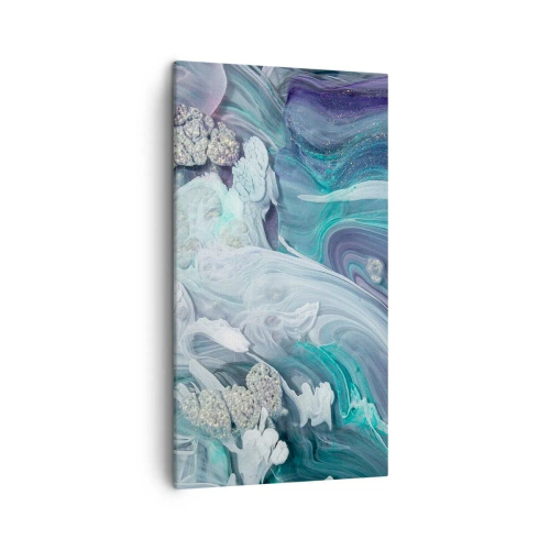 Bild auf Leinwand - Leinwandbild - Strömungen von Himmelblau - 45x80 cm