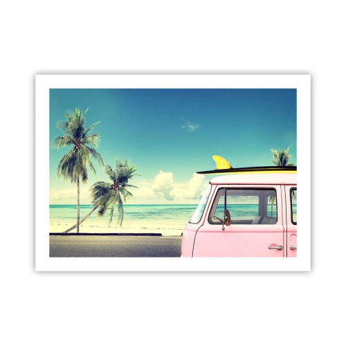 Poster - Zeit um in die Ferien zu starten - 70x50 cm