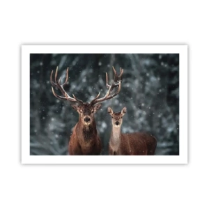Poster - Herr des Waldes mit seiner Frau - 70x50 cm