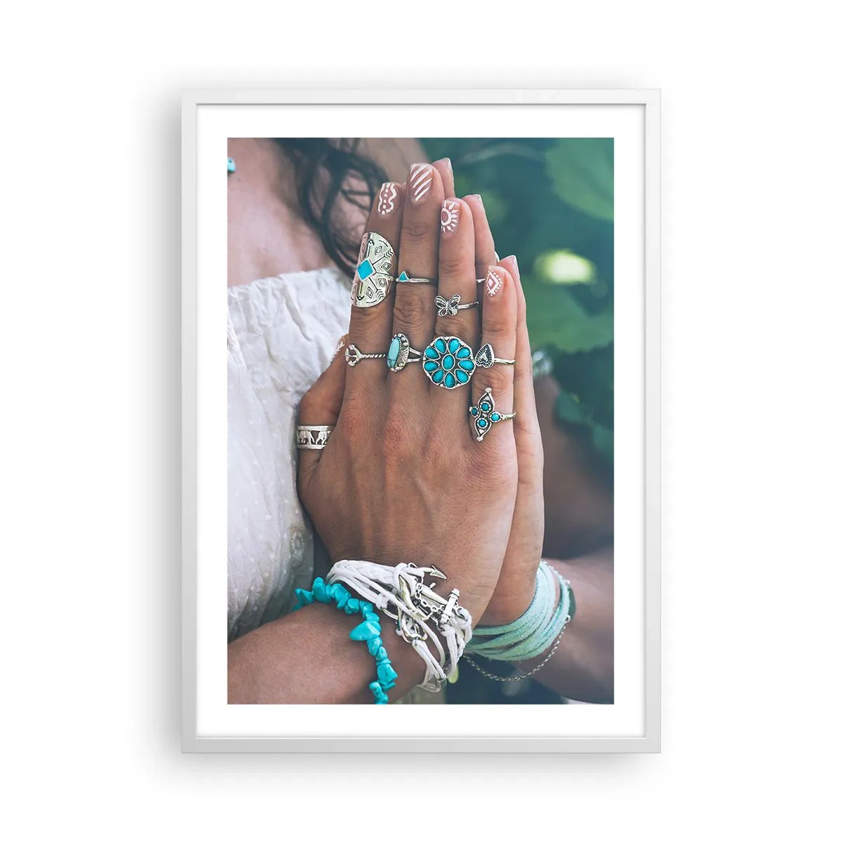 Poster in einem weißen Rahmen - Willkommen im Zentrum des Seins - 50x70 cm