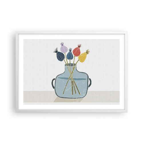 Poster in einem weißen Rahmen - Es ist mucksmäuschenstill - 70x50 cm