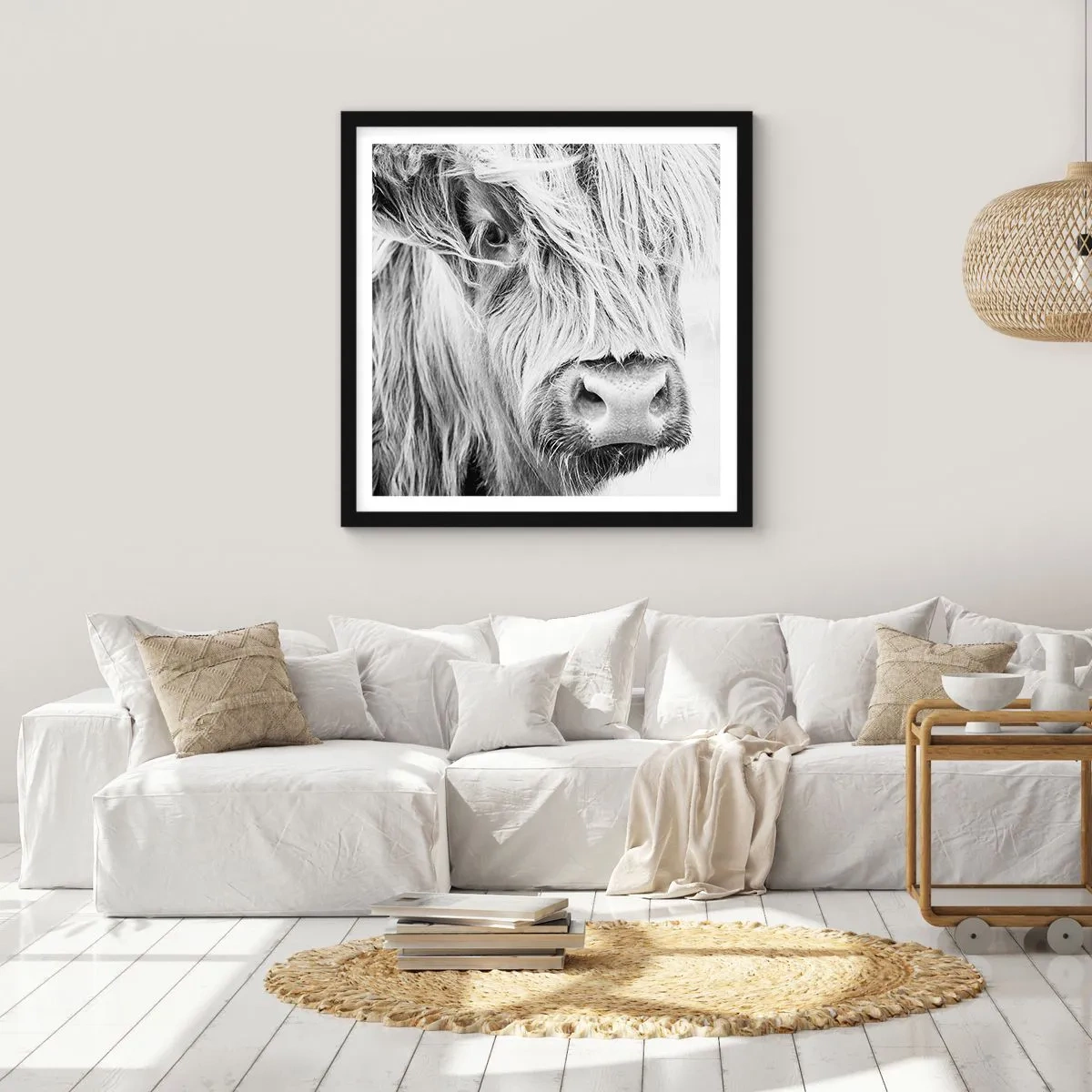 Poster in einem schwarzem Rahmen - Schottische Wildheit - 40x40 cm