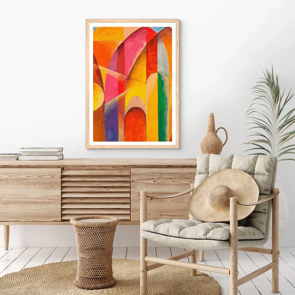 Poster in einem Rahmen aus heller Eiche - Kathedrale der Sonne - 40x50 cm
