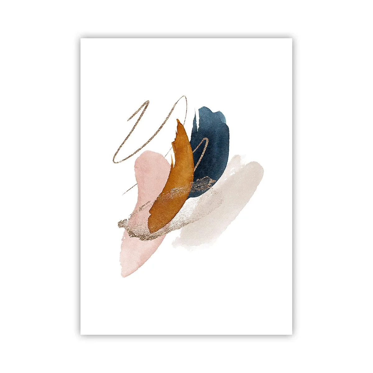 Poster - Zarte Abstraktion in Pastelltönen - 50x70cm - Geflügelte Komposition - Moderne Wanddekoration für Wohnzimmer und Schlafzimmer ARTTOR