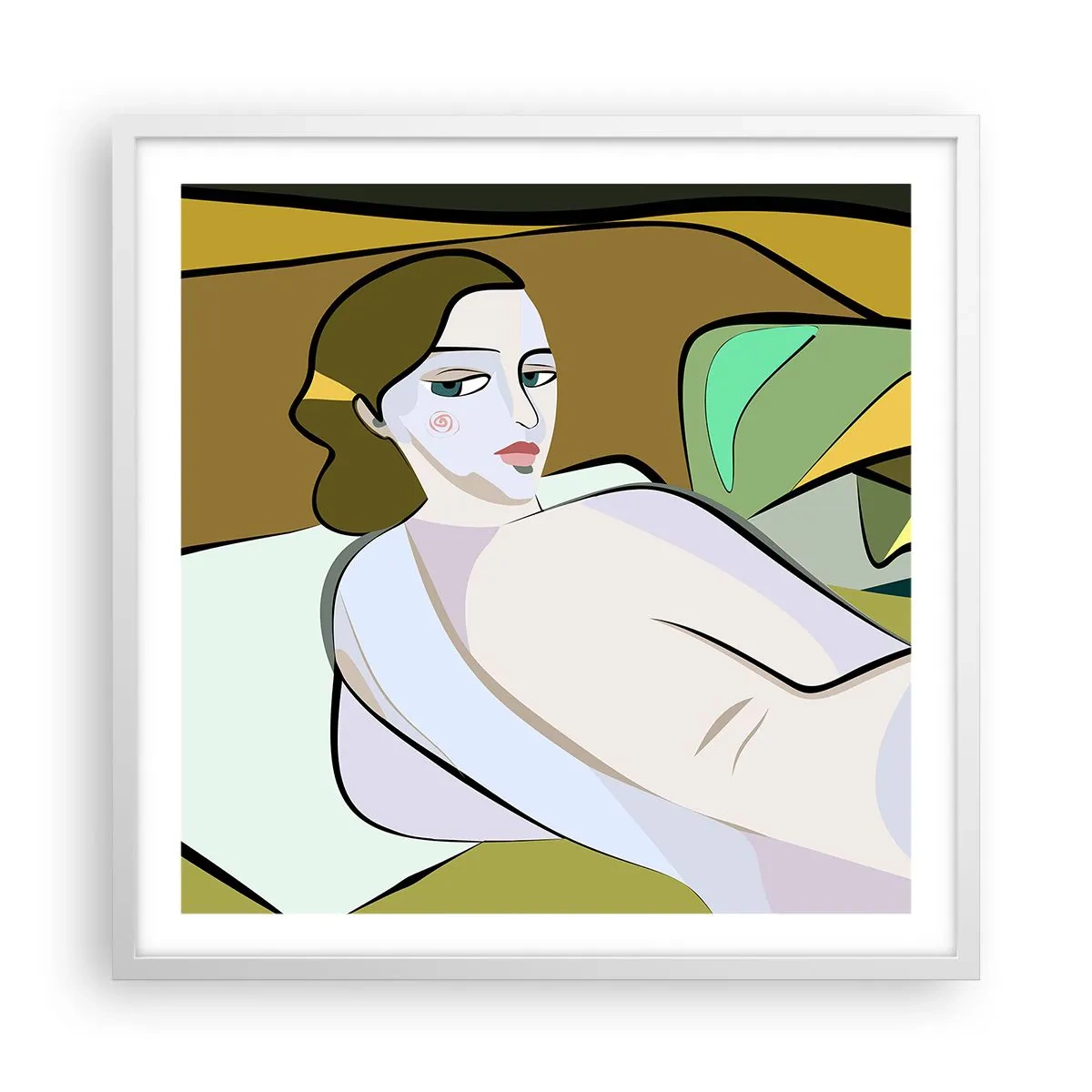 Poster in einem weißen Rahmen - Intimes Porträt - 60x60 cm