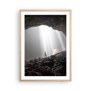 Poster in einem Rahmen aus heller Eiche - Die leuchtende Grotte - 50x70 cm