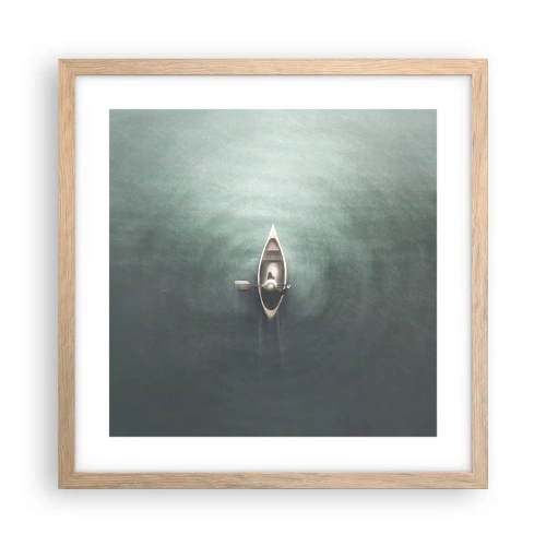 Poster in einem Rahmen aus heller Eiche - Durch den Mondsee - 40x40 cm