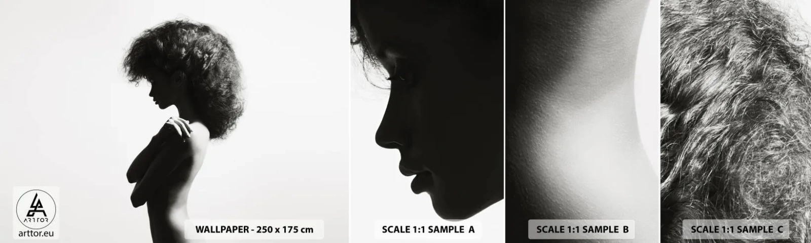 Fototapeten Muster Selbstklebend Deluxe Sticker - Wie eine Blume auf einem schlanken Stiel - Frau, Körper, Modell - 100x30 cm