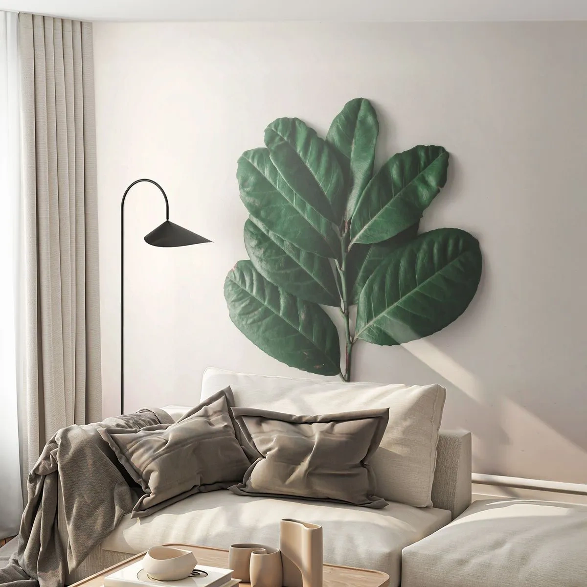 Selbstklebende Fototapete Deluxe Sticker - Eine Zeichnung purer Natur - Blätter, Anlage, Natur - 500x350 cm