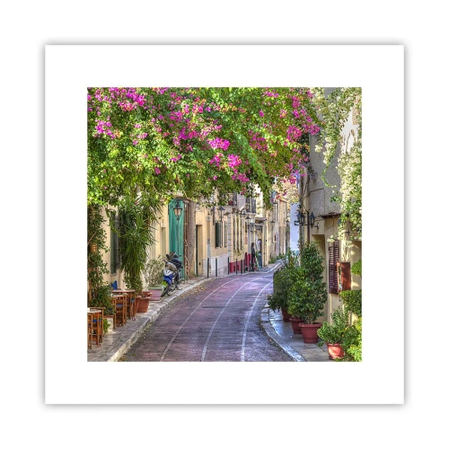 Poster - Blühende Gasse - 30x30 cm
