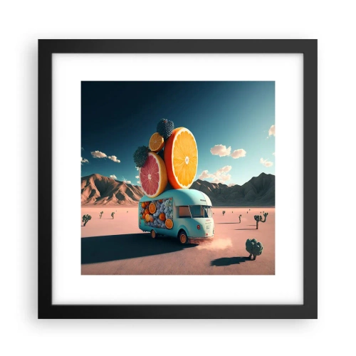 Poster in einem schwarzem Rahmen - Geschmack von Urlaub - 30x30 cm