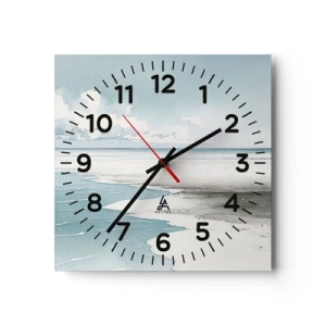 Wanduhr - Glasuhr - Sanfte Flut - 40x40 cm