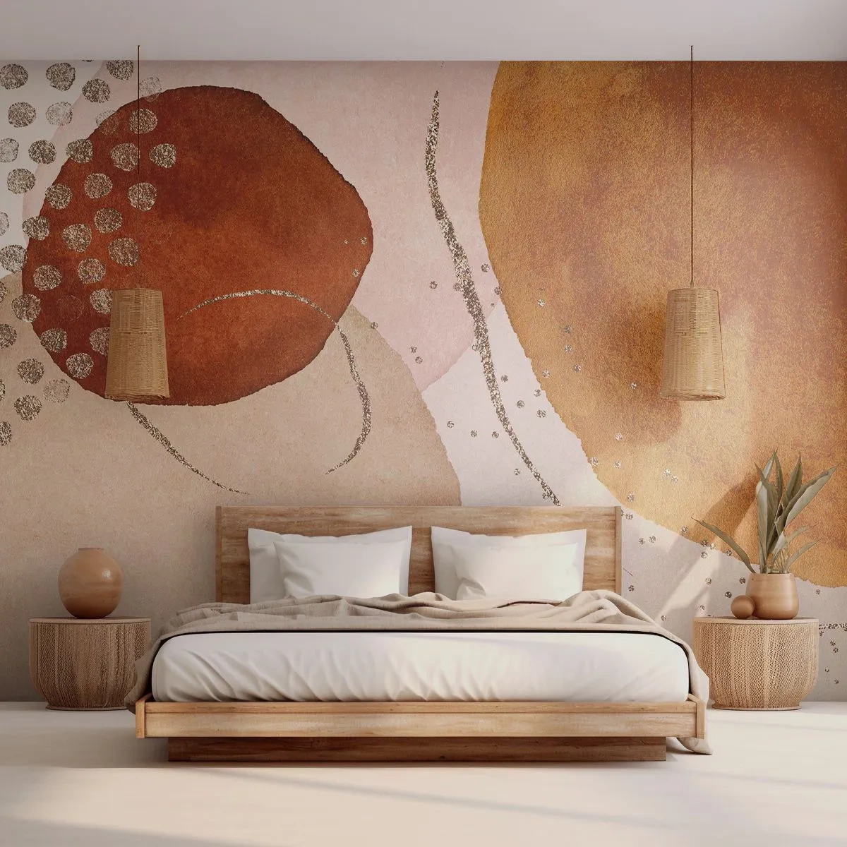 Fototapete Premium Canvas - Rundheit und Bewegung - Abstraktion, Stück, Modernes Muster - 250x175 cm