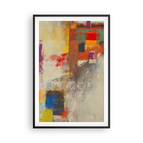 Poster in einem schwarzem Rahmen - Geometrie der Farben - 61x91 cm
