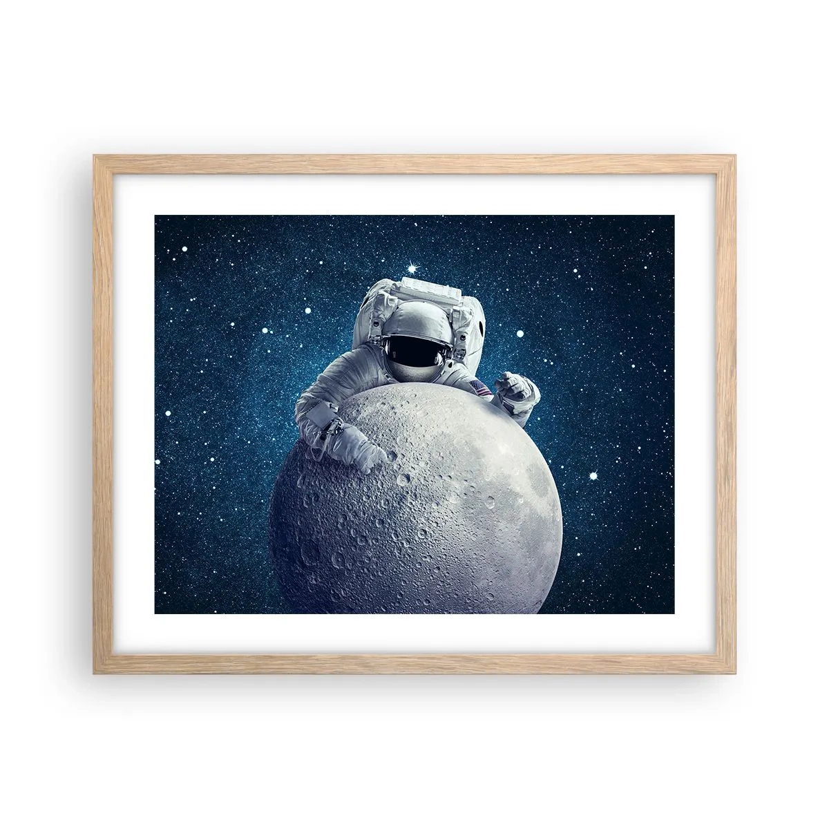 Poster in einem Rahmen aus heller Eiche - Weltraumjoker - 50x40 cm