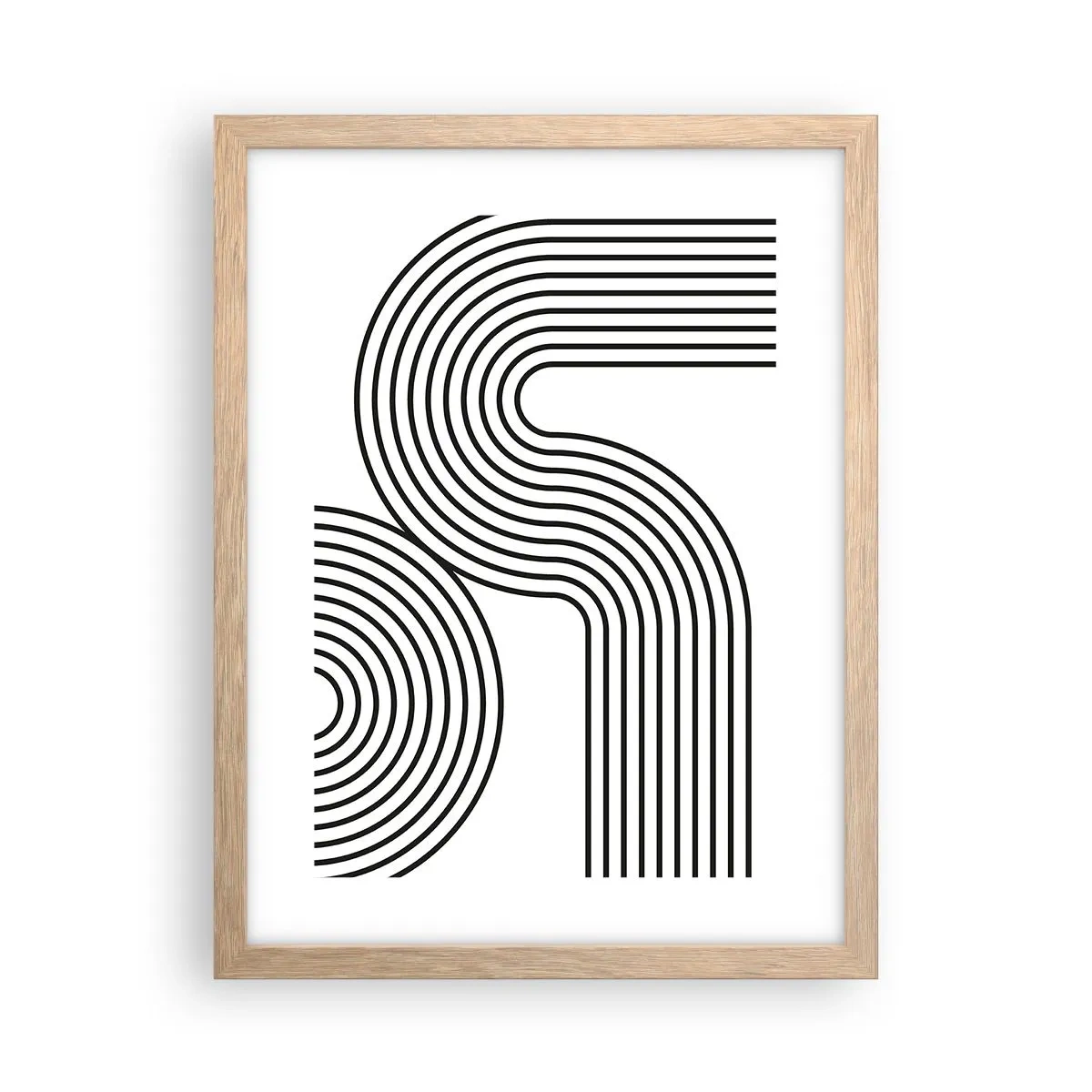 Poster in einem Rahmen aus heller Eiche - An der Kurve - 30x40 cm