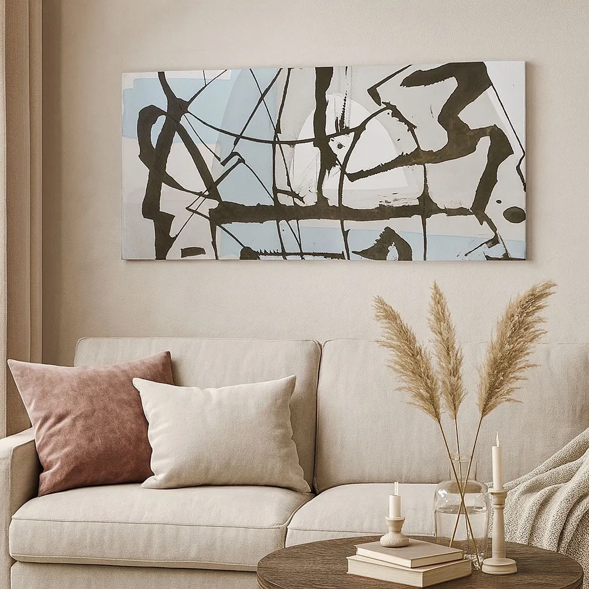 Bild auf Leinwand - Leinwandbild - Trotzdem blau - 100x40 cm