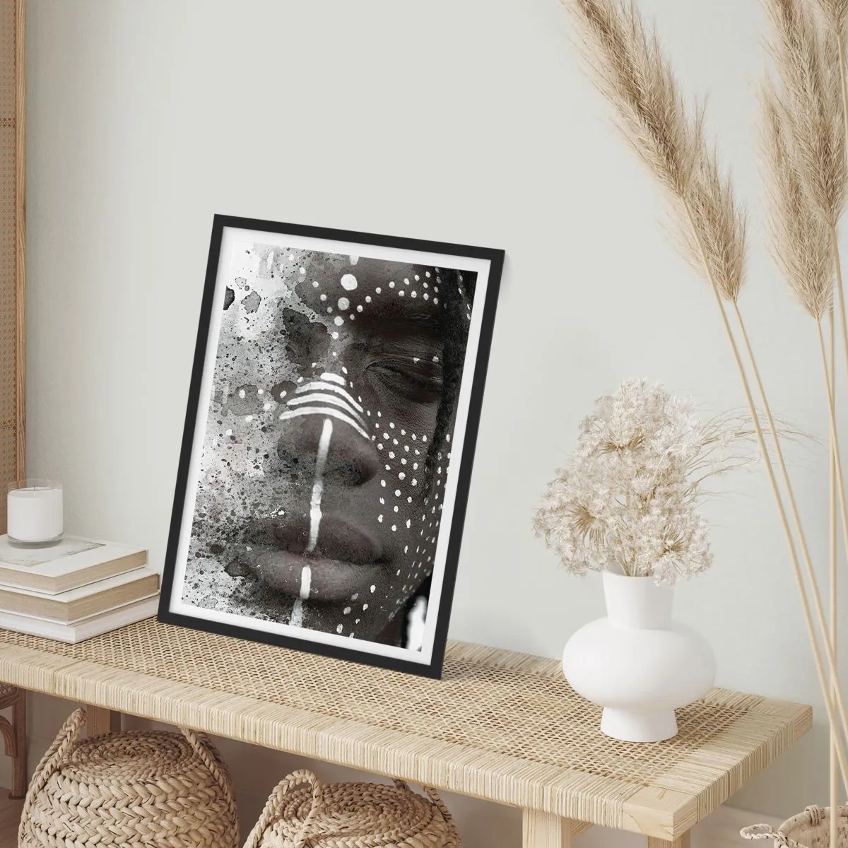 Poster in einem schwarzem Rahmen - Entdecke den Urgeist - 40x50 cm