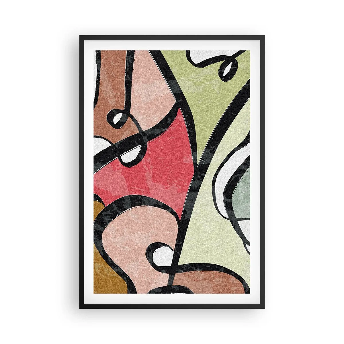 Poster in einem schwarzem Rahmen - Pirouetten unter Farben - 61x91 cm