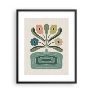 Poster in einem schwarzem Rahmen - Symmetrischer Strauß - 40x50 cm
