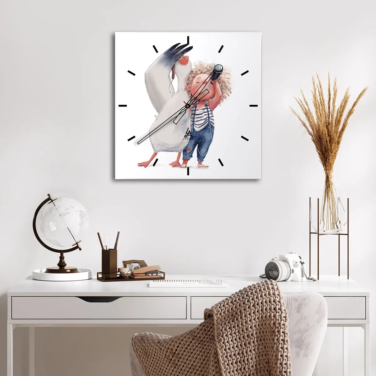 Wanduhr - Glasuhr - Toller Reiseplan - 40x40 cm