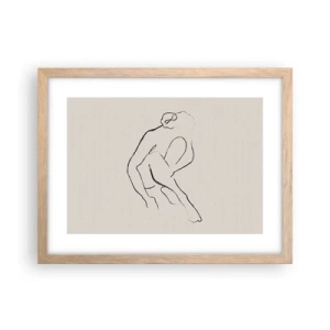 Poster in einem Rahmen aus heller Eiche - Intime Skizze - 40x30 cm