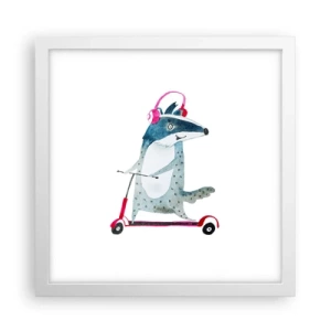 Poster in einem weißen Rahmen - Dachsfreude - 30x30 cm