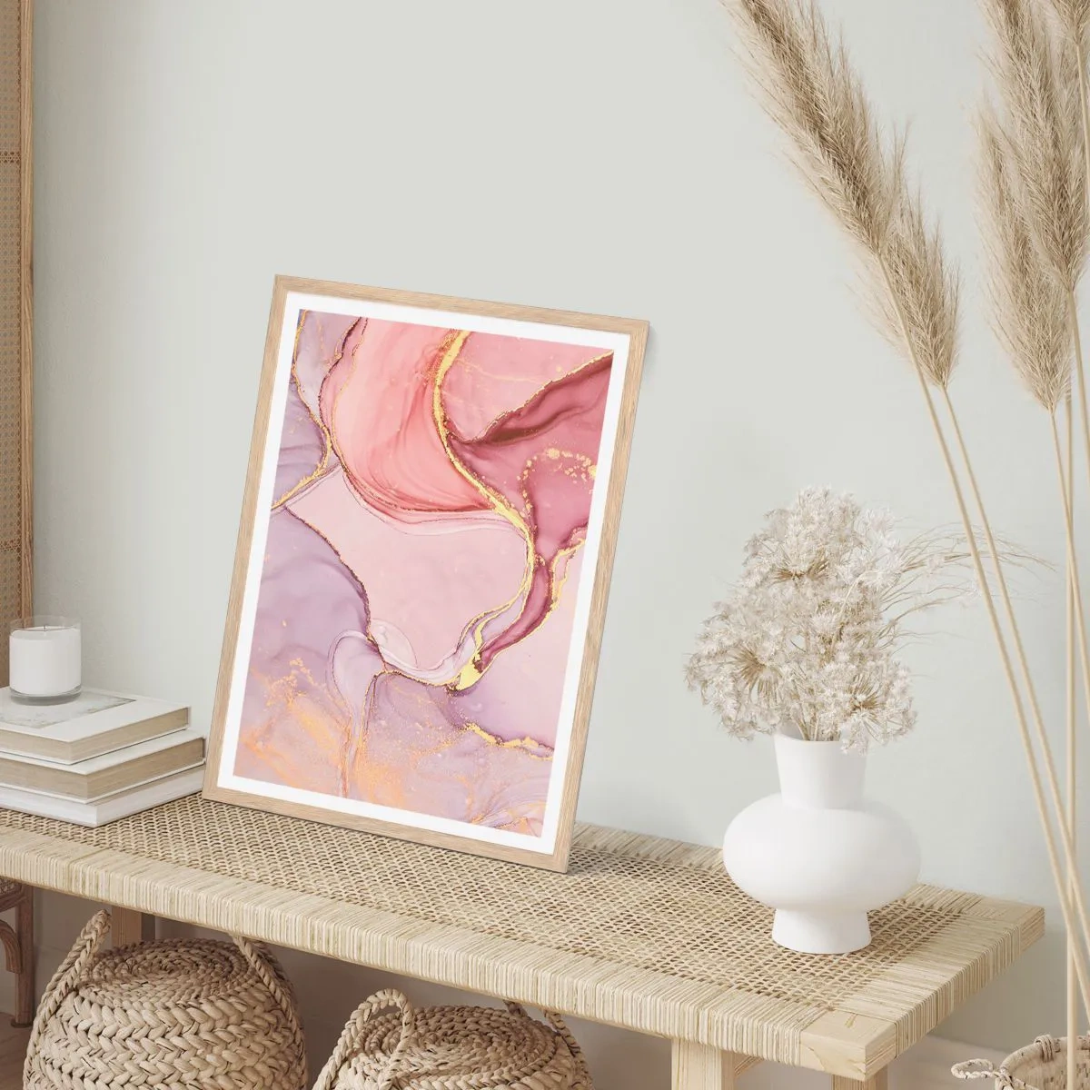 Poster in einem Rahmen aus heller Eiche - Eine Liebkosung der Farben - 70x100 cm