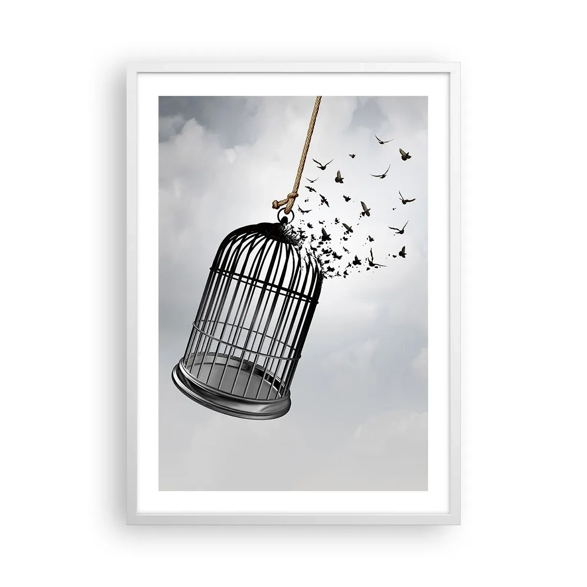 Poster in einem weißen Rahmen - Glaube ... Hoffnung ... Freiheit! - 50x70 cm