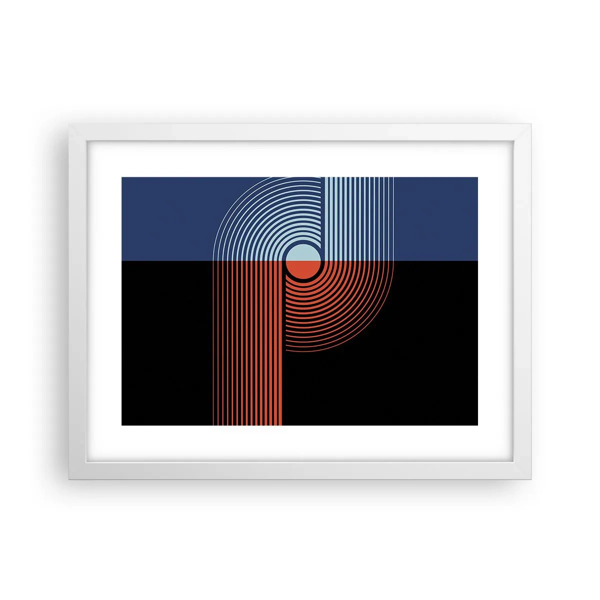 Poster in einem weißen Rahmen - In einer geometrischen Umarmung - 40x30 cm