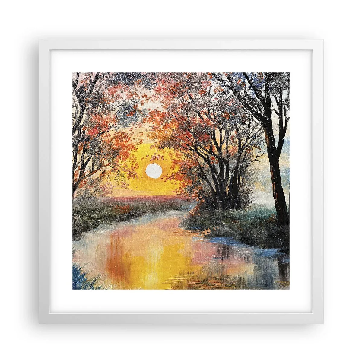 Poster in einem weißen Rahmen - Herbststimmung - 40x40 cm