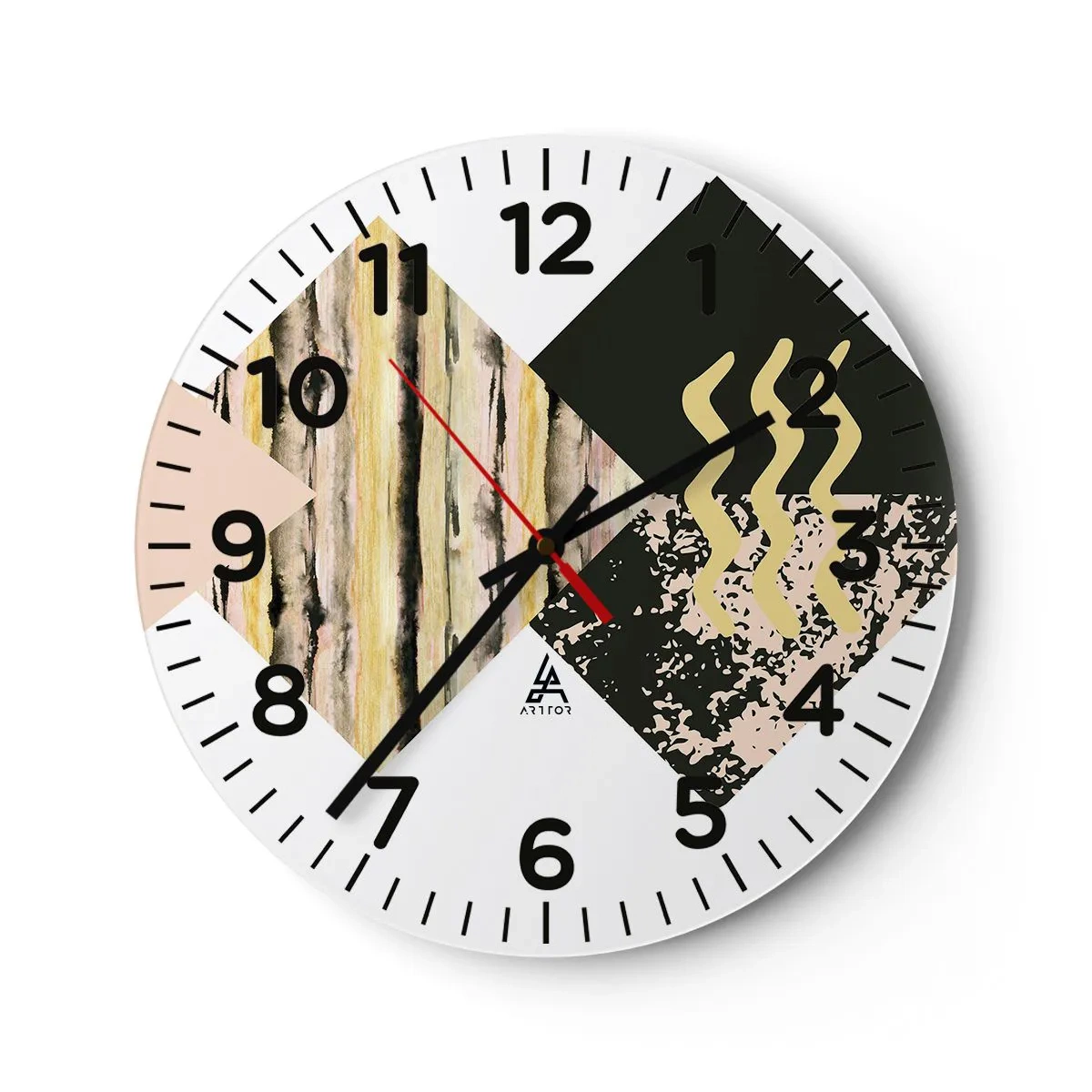 Wanduhr - Glasuhr - Es ist nicht so einfach - 40x40 cm