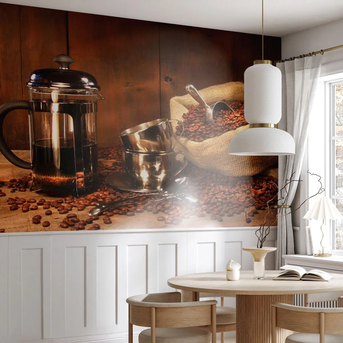 Fototapete Premium Canvas - Der Charme des Kaffees - Aroma und Geschmack - Gastronomie, Kaffee, Kaffeetasse - 250x175 cm