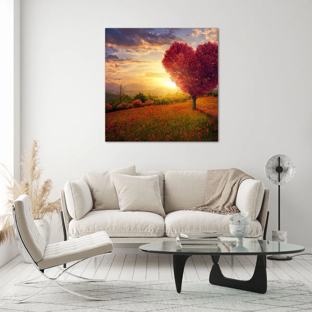 Glasbild - Bild auf glas - Berührt das Herz - 70x70 cm